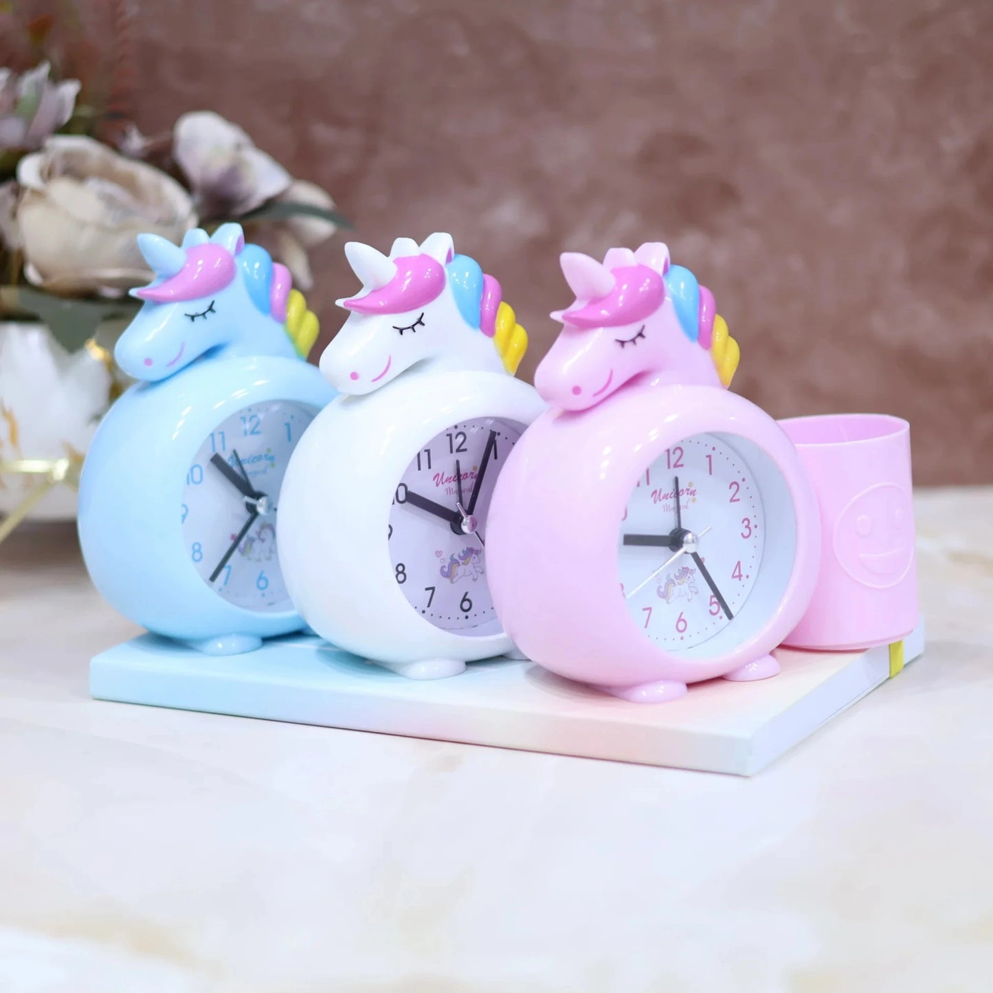 Unicorn Alarm Clock with Pen Stand