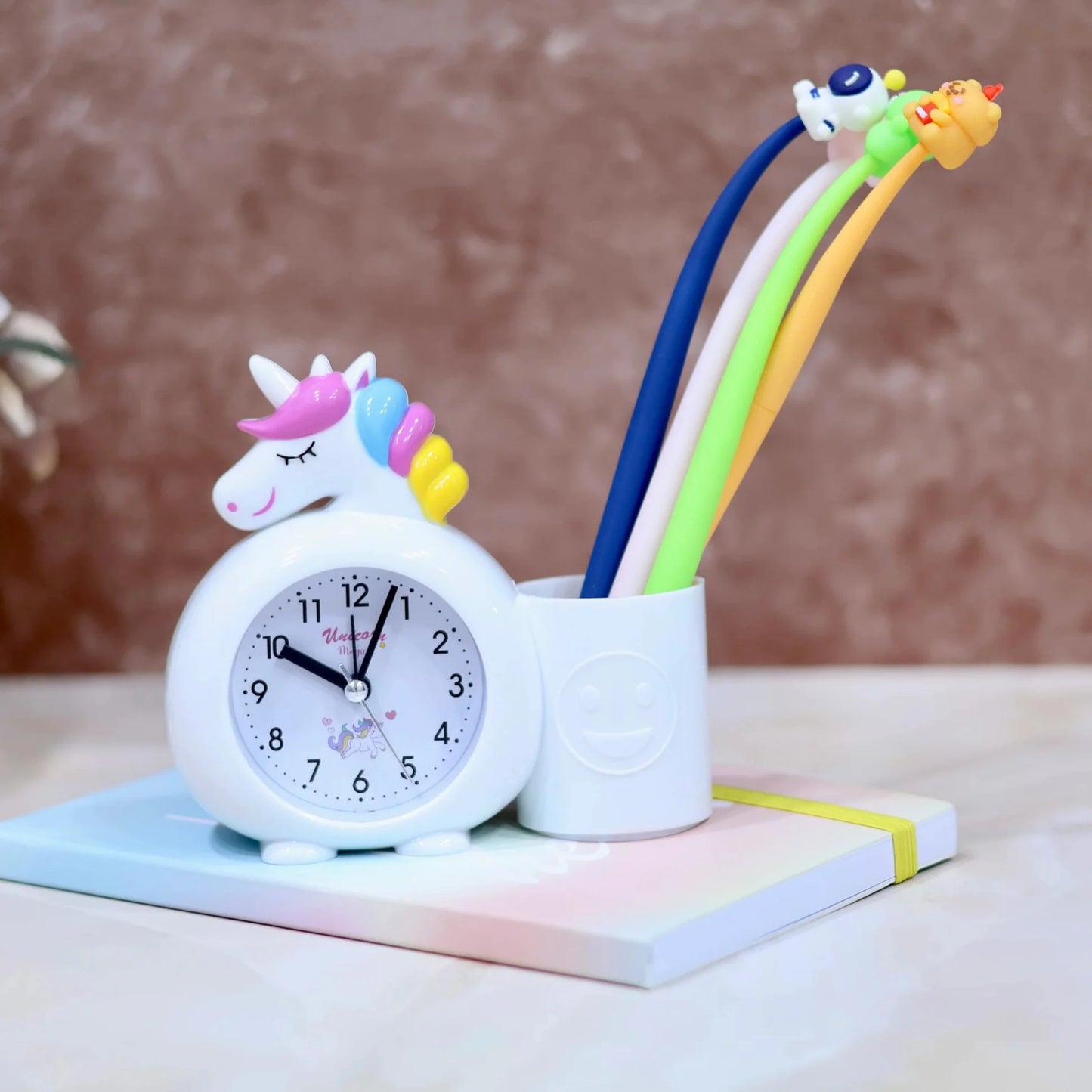 Unicorn Alarm Clock with Pen Stand