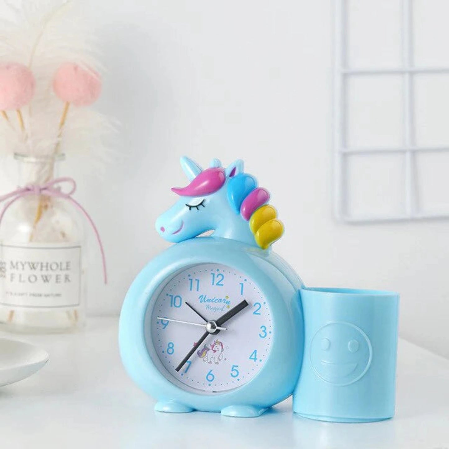 Unicorn Alarm Clock with Pen Stand