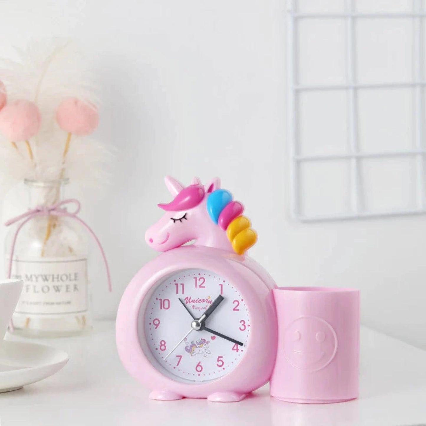 Unicorn Alarm Clock with Pen Stand